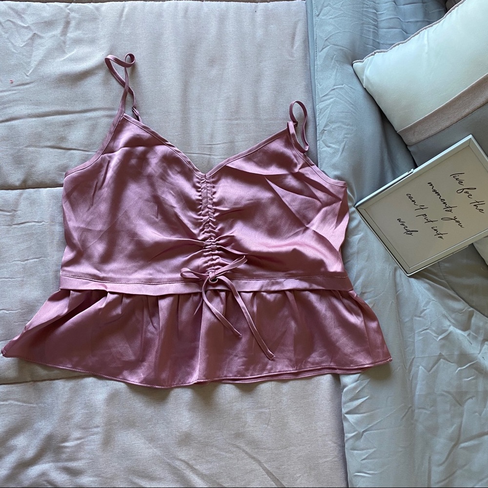 Silk pink crop top